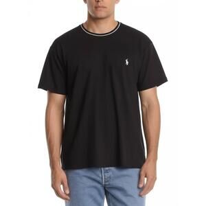 Polo Ralph Lauren Mens T-Shirt Large Black Classic Fit Embroidered Logo Sporty C